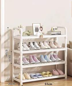 Étagère à chaussures 5 niveaux en acier carbone épaissi, robuste, durable, attrayante et contemporaine, avec roulettes – Vente directe usine |   Salon portable - Product Image 5