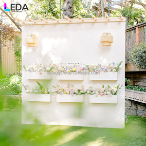 LEDA Custom Wedding Party Decor Large backdrop White Acrylic Square <b>Flower</b> <b>Box</b> Seating chart - Product Image 4