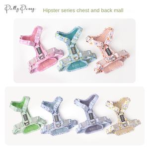 Rompi anjing hewan peliharaan kecil, ukuran sedang dengan kerah tali traksi nilon tahan ledakan dada berjalan tali <span class=keywords><strong>Harness</strong></span> anjing - Product Image 2