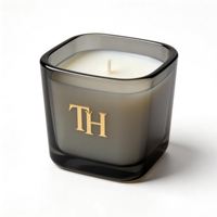Pot à bougie vide personnalisé pour la fabrication de bougies, 5oz 8oz 10oz, mini pot carré unique en verre ambré de luxe irisé avec boîte