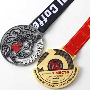 Medallas Personalizadas de Calidad para Maratón, Ciclismo y Triatlón, en Oro, Plata y Bronce, con Cinta y Técnica de Grabado - Product Image 1