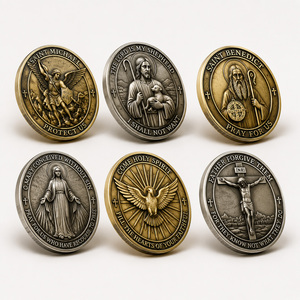 Monete Commemorative Religiose Personalizzate in Metallo a Forma Ovale con Motivi Sacri in Rilievo, Regali per Chiese, Turismo Piligrimitico, Credenti - Product Image 2