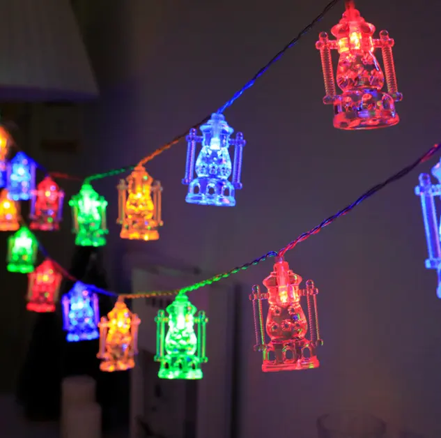 الشاش مصابيح عطلات رمضان فانوس مع التوصيل 110v/220v RGB القمر و نجم سلسلة أضواء