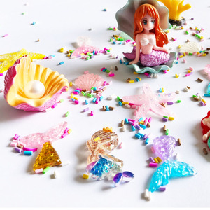 Figurine <span class=keywords><strong>en</strong></span> résine 3D pour enfants, motif sirène, étoile de mer, coquillage, perle, <span class=keywords><strong>à</strong></span> dos plat, breloque de queue, jouet pour pot de <span class=keywords><strong>pâte</strong></span> <span class=keywords><strong>à</strong></span> <span class=keywords><strong>modeler</strong></span>, statue de dessin animé - Product Image 4