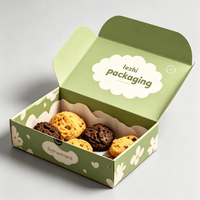 Boîte d'emballage personnalisée pour brownies, biscuits, beignets, gâteaux, en carton, avec logo, pliable, pour friandises