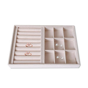 Beige Velvet Jewelry <b>Display</b> Tray Jewelry Tray Jewelry Store <b>Display</b> <b>Case</b> Watch Necklace Ring Earring Bracelet Tray - Product Image 5