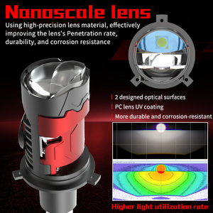 Siêu Sáng Công Suất Cao 110W 30000lm <span class=keywords><strong>LED</strong></span> Ống Kính Máy Chiếu Ánh Sáng Kép Ống Kính H4 <span class=keywords><strong>LED</strong></span> Đèn Pha - Product Image 5