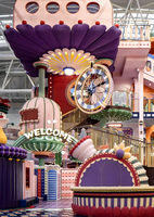 Aire de jeux intérieure personnalisée Pastel Dream, toboggan ondulé multi-voies, piscine à balles, filet d'escalade arc-en-ciel, bac à sable pour enfants, FEC Mall