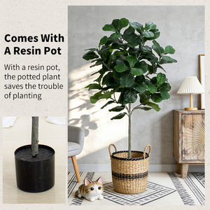 Árbol Artificial <span class=keywords><strong>de</strong></span> Ficus Lyrata en Maceta para Interiores, Ramas con Textura Realista, Bonsái para Decoración <span class=keywords><strong>de</strong></span> Sala <span class=keywords><strong>de</strong></span> Estar y Eventos - Product Image 4