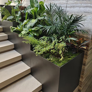 Jardinière surélevée en acier inoxydable 304 plaqué cuivre, artisanale, moderne et luxueuse, <span class=keywords><strong>pour</strong></span> l'<span class=keywords><strong>intérieur</strong></span> et l'extérieur, idéale <span class=keywords><strong>pour</strong></span> les escaliers - Product Image 1