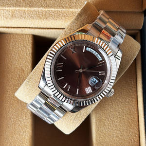 Montre mécanique pour homme de luxe haut de gamme la plus vendue 2025 avec cadran en or et bracelet en or Montre mécanique classique - Product Image 2