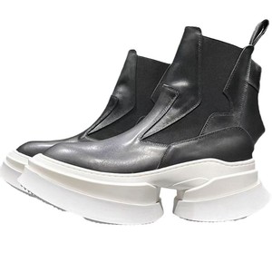 Botas de hombre de estilo oscuro, de media caña, con suela gruesa, botas Chelsea de piel de vaca, botas cortas. - Product Image 5