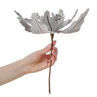 35CM Langlebige Modische Künstliche Weihnachtsdekoration Pailletten Weihnachtsblumen für Tür Weihnachtsbaum Festival