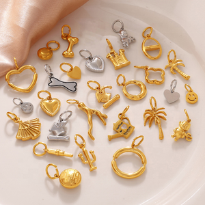 Breloque personnalisée DIY style coquillage perle océanique, faite à la main, plaqué or 18 carats, acier inoxydable <span class=keywords><strong>304</strong></span>/316L, perle imitation, tendance chic plage - Product Image 2