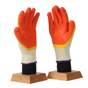 الجملة السلس اللاتكس المغلفة قفازات عمل من القطن الطبيعي المطاط المغلفة قفازات لليدين القطن بطانة - Product Image 1