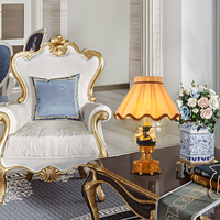 Lampe de chevet de style français en cuivre massif, avec portrait d'ange en céramique blanche, vintage, de luxe, pour hôtel, hall d'entrée