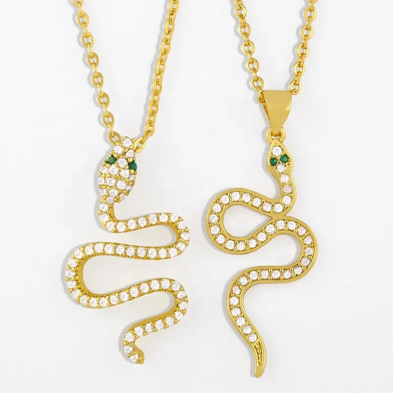 2023 desain baru kalung rantai liontin berbentuk ular perhiasan untuk grosir