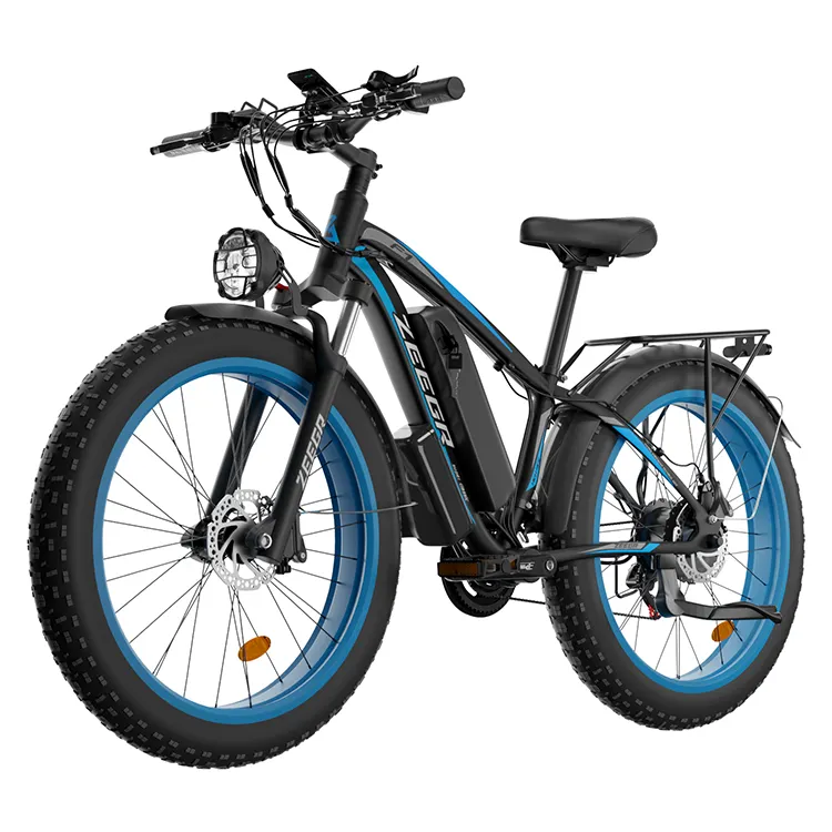 จักรยานไฟฟ้าเสือภูเขายางอ้วน1000W 48V จักรยานไฟฟ้าไฟฟ้าไฟฟ้าจักรยานเสือภูเขาอื่นๆสีฟ้าและสีดำ16Ah แบบกำหนดเอง