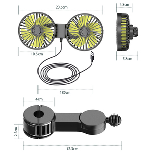 Dual Heads Car Fans for Rear Seat USB Car Back Seat Fan New Car Interior Accessories of Reaf Seat Fan Accesorios Para Automovil - Product Image 4