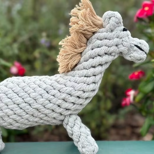 Jouet à mâcher <span class=keywords><strong>de</strong></span> corde <span class=keywords><strong>de</strong></span> <span class=keywords><strong>cheval</strong></span> et <span class=keywords><strong>de</strong></span> chien durable fait à la main - Product Image 1