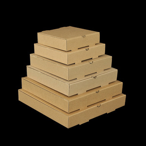 6 "7" 8 "9" 10 "11" 12 "13" 16 "18" सादे सफेद क्राफ्ट पेपर पिज्जा पैकेज बॉक्स - Product Image 6