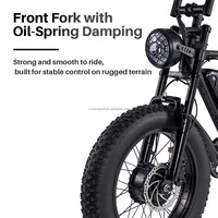 Vélo Électrique Fat Bike 60V 30Ah 7 Vitesses 30mph Pneus Larges 20*4 Frein à Disque Hydraulique, Stock Local US OEM ODM