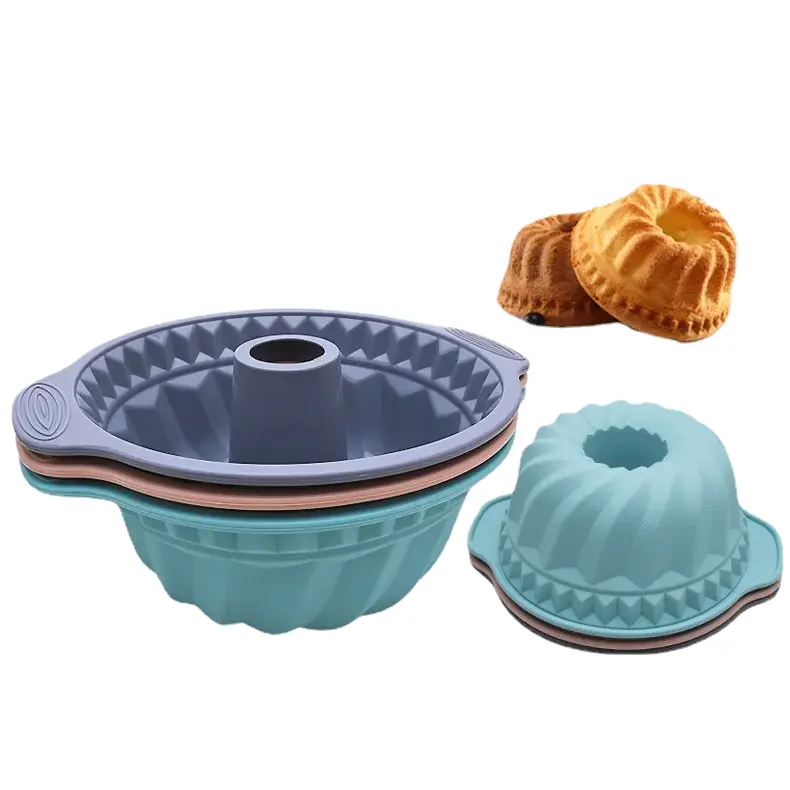 Food grade silicone cake mold Mousse Savalin hollow Qi Feng High temperature resistant baking plate