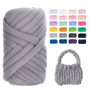 Hilo de poliéster de 3 cm para tejer a mano, trenzado, relleno, vegano, súper grueso, tipo tubo de terciopelo, para ganchillo - Product Image 1