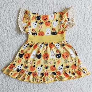 Vestido de Punto con Mangas Cortas para Niña, Estilo Princesa, Verano, con Volantes Verdes - Product Image 6