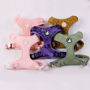 Fabricantes OEM Diseñador Bordado Relieve Logo Perro Pecho Arnés Correa y <span class=keywords><strong>Collar</strong></span> Set - Product Image 4