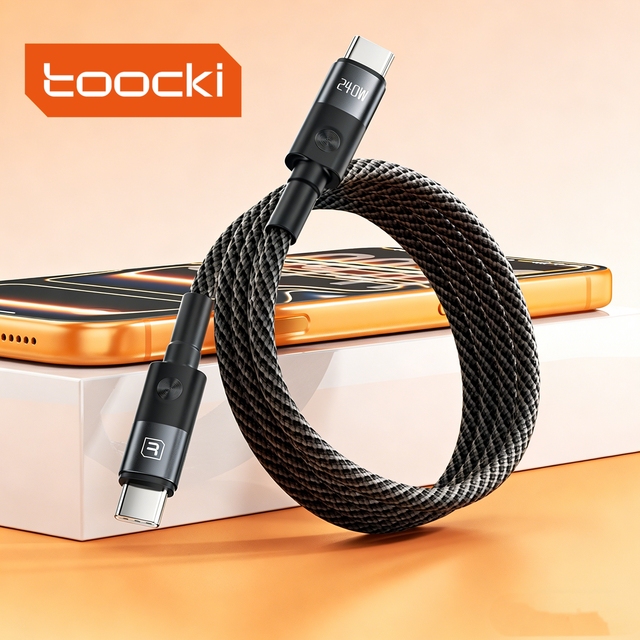 Toocki Durable Fast Charger Cable 240W Output E-Marker Chip Smart Adjustment for Stable Charging of Multiple Electronics