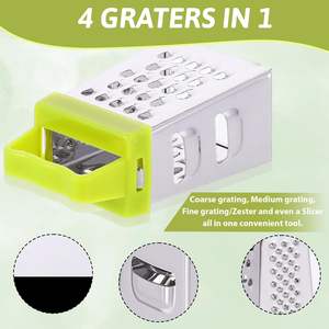 Râpe à fruits et à carottes en acier inoxydable mini coupeur de pommes de terre multifonctionnel mignon manche en plastique râpe à fruits - Product Image 3