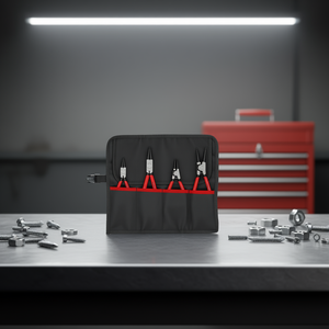 Jeu de 4 pinces à circlips avec poignées rouges pour travaux de précision - Product Image 2