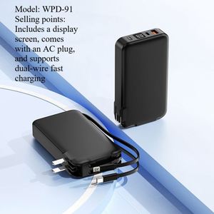 ปลั๊กไฟ AC แบบสามในหนึ่งเดียว ชาร์จเร็ว 22.5w สายเคเบิลในตัว 10,000 MAH พาวเวอร์แบงค์ แหล่งจ่ายไฟมือถือ - Product Image 5