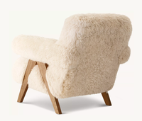 Canapé en tissu pour salon moderne, fauteuil en peau de mouton à poils longs, mobilier de maison