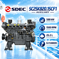 Moteur auxiliaire marin SDEC SC25K820.15CF1 588 kW 1500 tr/min, groupe électrogène pour navire 25,2 L 6 cylindres, système d'alimentation embarqué