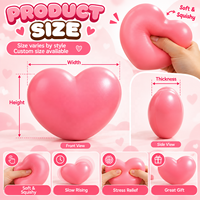 Jouet en forme de cœur, jouet sensoriel à presser, doux, à remontée lente, anti-stress, pour enfants et adultes, cadeau de la Saint-Valentin