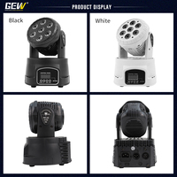 GEVV 7x12W DMX RGBW Beam Wash Laser LED Moving Head Light pour scène, DJ, bar, discothèque, salle de danse