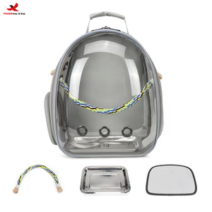 Outdoor Portable Travel Transparent <strong>Parrot</strong> Bird Carrier Backpack <strong>Cage</strong> With Stainless Steel Tray and Standing Perch - Product Image 2