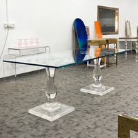 Table de mariage moderne en acrylique, table ronde transparente, meubles de salle à manger, tables à manger en cristal