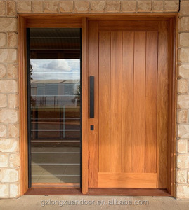 Portes d'entrée en bois massif naturel de Maurice - Design minimaliste en panneaux de <span class=keywords><strong>meranti</strong></span> à lattes verticales, finition imperméable - Product Image 4