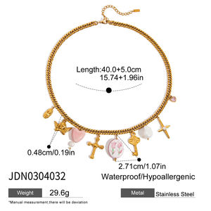 J & D Ocean Jewelry Impermeable 18K PVD Chapado en oro Conch Shell Vieira Dos capas Collar de playa de verano - Product Image 4