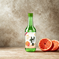Koreaanse Alcoholische Drank Soju-Alcohol Met Druivenfruitpatroon In Glazen Fles Direct Goede Keuze Fabrikant