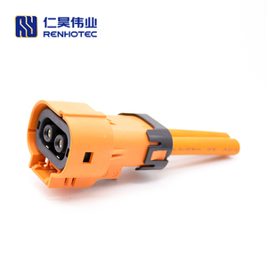 Connettore HVIL 2pin 50A 3.6mm guscio in plastica spina diritta e presa A chiave colore arancione - Product Image 2