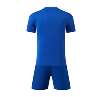 Ensemble de maillot de football bleu personnalisé, nom et numéro 0 imprimés, uniforme de football pour hommes, kit de maillot d'entraînement à manches courtes, short