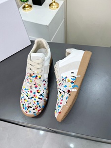 Chaussures de course de luxe sur mesure en cuir véritable blanc avec lacets, semelle extérieure en caoutchouc, pour l'entraînement d'automne, motif encre <span class=keywords><strong>graffiti</strong></span> éclaboussante, polyvalentes - Product Image 4