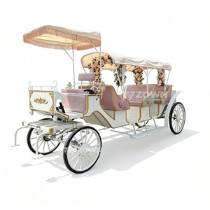 Luxury Horse Carriage for Weddings Sightseeing white 3-<b>row</b> sightseeing horse carriage Special Transportation - Product Image 1