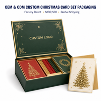 Tarjetas de Navidad Personalizadas en Caja con Sobres, Caja de Tarjetas Navideñas con Estampado en Relieve, Tarjetas de Navidad Corporativas OEM ODM al por Mayor
