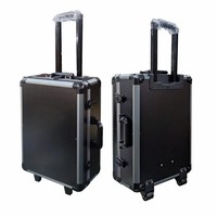 Valise à roulettes pilote en aluminium de construction de taille personnalisée Valise de transport à roulettes en aluminium avec poignée télescopique et roues