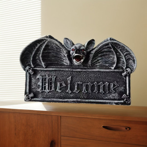 Decoración de Resina de Murciélago Volador de Halloween, Letrero de Bienvenida de Murciélago Vampiro Gótico, Adorno de Regalo de Halloween para Interiores y Exteriores - Product Image 4
